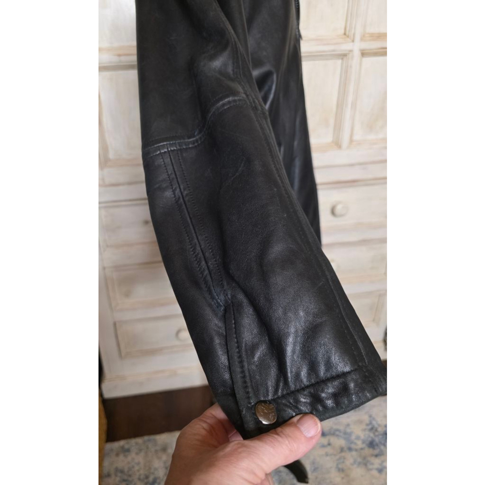 Men's Andrew Marc Black Leather Jacket - Picture 6 of 14